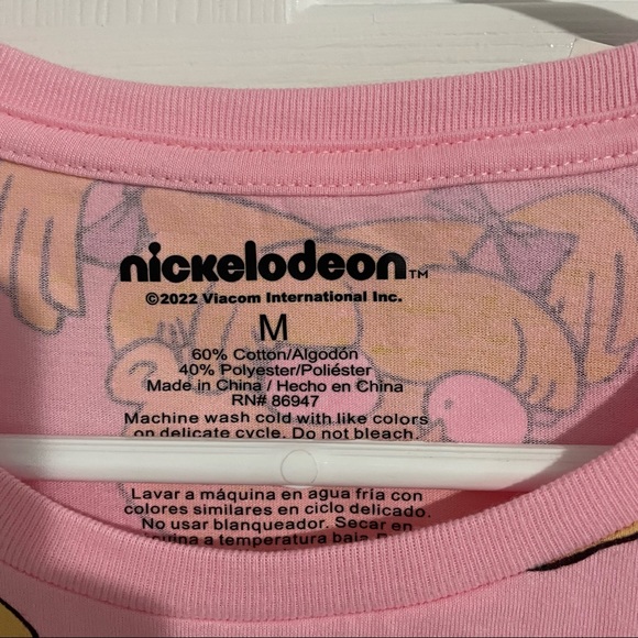 Nickelodeon Rugrats Pink Graphic Printed T Shirt Size M Mens 60% Cotton 40% Poly - Picture 2 of 3